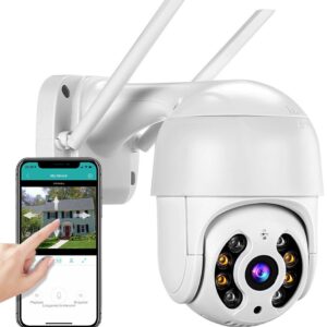 Câmara de Vigilância IP Full HD Exterior Wi-Fi 4 LEDs IR + 4 LEDs ZOOM microSD (IP66)