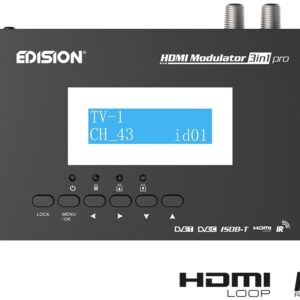Modulador HDMI 3-EM-1 Pro p/ DVB-T/DVB-C/ISDB-T c/ Loop-through HDMI e IR Tx - EDISION