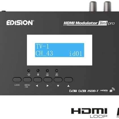 Modulador HDMI 3-EM-1 Pro p/ DVB-T/DVB-C/ISDB-T c/ Loop-through HDMI e IR Tx - EDISION