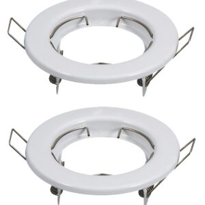 Pack 2x Aros Redondos Fixos Branco p/ Lampadas MR16-GU10