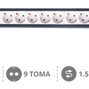 Extensão Protectora 9 Tomadas 3500W c/ Interruptor (1,5 mts) - GSC