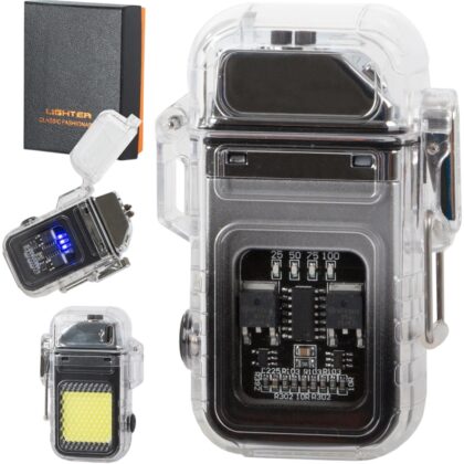 Isqueiro Plasma c/ Luz LED COB Recarregável USB