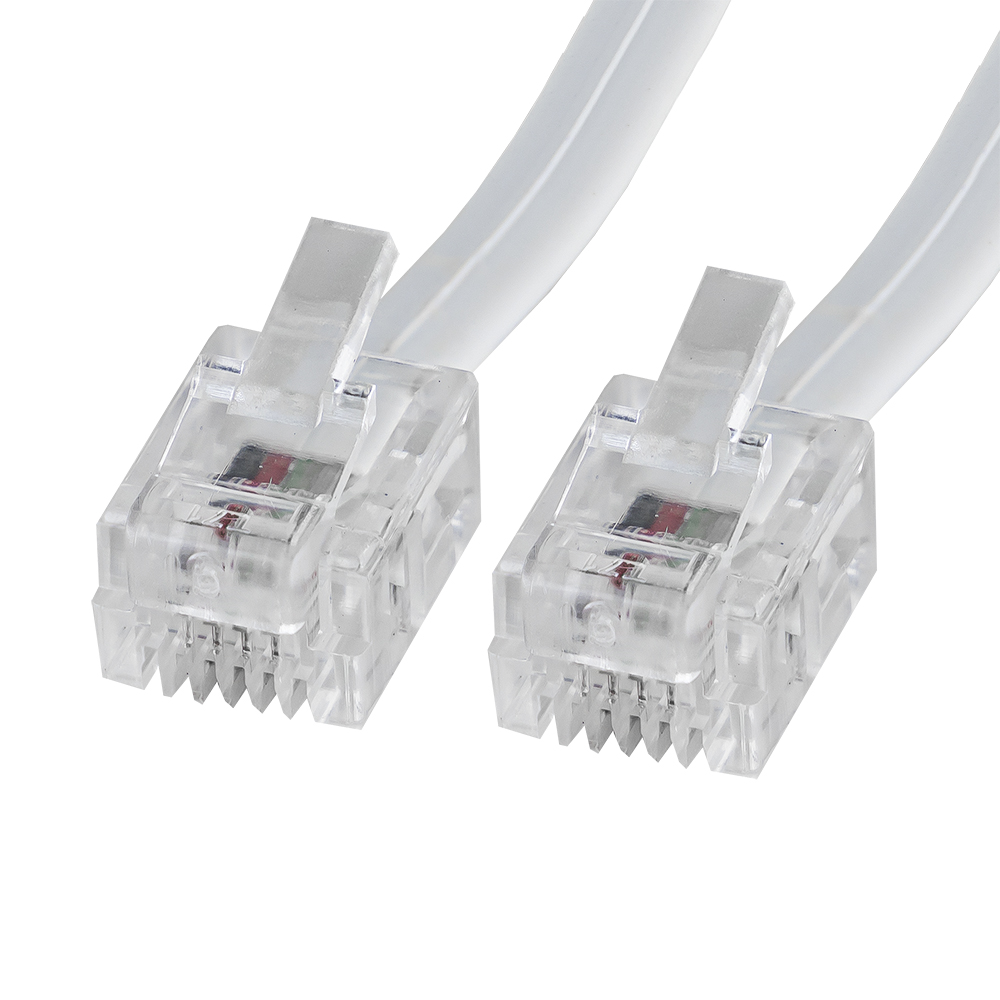 Cabo Telefone RJ11 4 Pinos (10 mts) - Branco