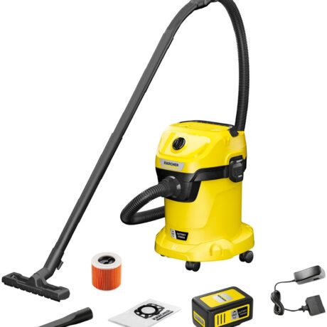 Aspirador de Pó/Líquidos s/ Fios WD 3-18 17L 270W (Amarelo/Preto) - KARCHER