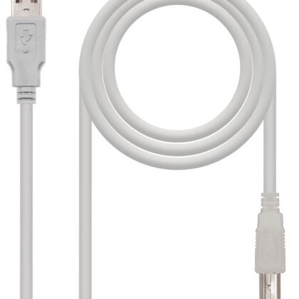 Cabo USB A Macho - USB B Macho Bege (3 mts) - Nanocable
