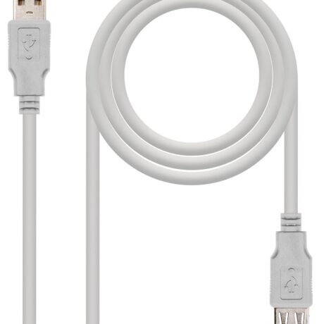 Cabo USB A Macho - USB A Fêmea Bege (1 metro) - Nanocable
