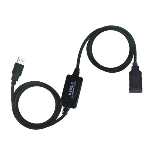 Cabo USB A Macho - USB A Fêmea (10 mts) Preto - Nanocable