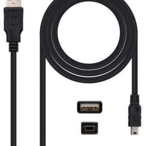 Cabo USB A Macho - Mini-USB B Macho Preto (50cm) - Nanocable