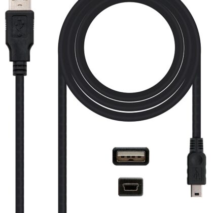 Cabo USB A Macho - Mini-USB B Macho Preto (50cm) - Nanocable