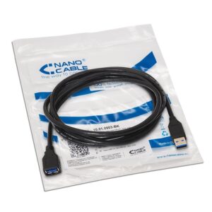 Cabo USB3.0 A Macho - USB3.0 A Fêmea Preto (3 mts) - Nanocable