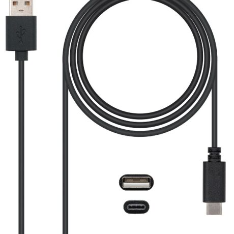 Cabo USB A 2.0 Macho - USB C Macho (50cm) - Nanocable