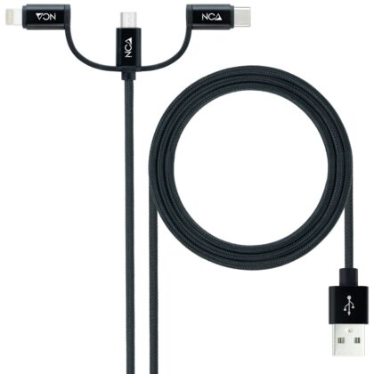 Cabo USB A Macho - 3-EM-1 USB C, Micro USB e Lightning (1 metro) - NANOCABLE