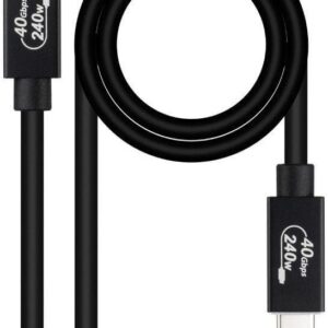 Cabo USB-C Macho - USB-C Macho Preto (1,8 mts) - NANOCABLE