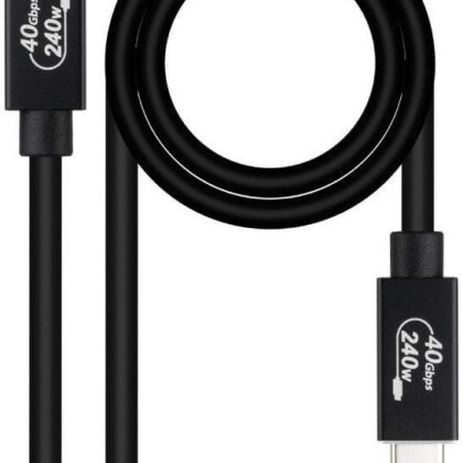 Cabo USB-C Macho - USB-C Macho Preto (1,8 mts) - NANOCABLE