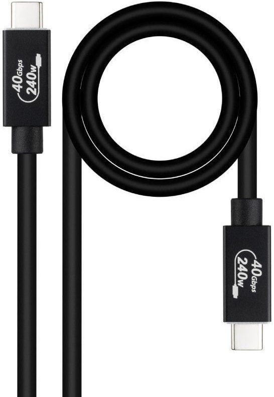 Cabo USB-C Macho - USB-C Macho Preto (1,8 mts) - NANOCABLE