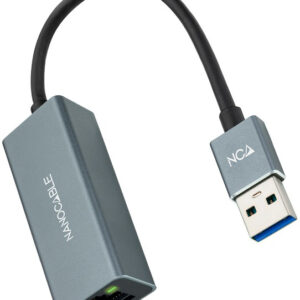 Conversor USB 3.0 Macho - Conector RJ45 F?mea (Cinzento) - Nanocable