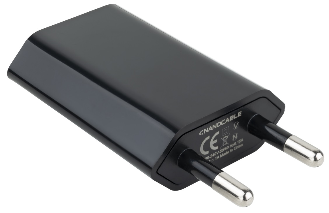 Alimentador USB 5V/1A 5W (Preto) - Nanocable