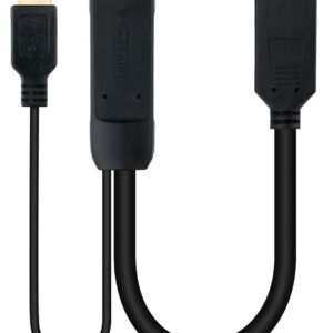 Cabo Conversor DisplayPort - HDMI Macho + USB Type-A Preto (0.2m) - NANOCABLE