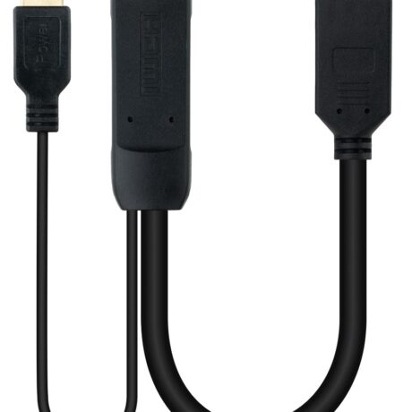 Cabo Conversor DisplayPort - HDMI Macho + USB Type-A Preto (0.2m) - NANOCABLE