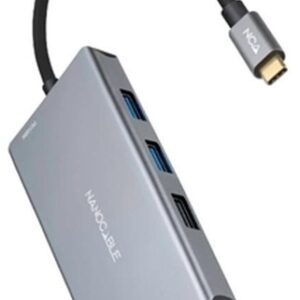 Adaptador Hub 9-EM-1 USB-C - (3 x USB-A + 2 x HDMI + RJ45 + TF + SD + USB-C PD 100W) - NANOCABLE