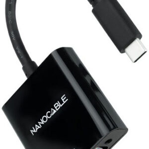 Conversor USB-C Macho - VGA Fêmea (Preto) - Nanocable