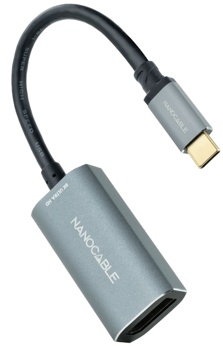 Conversor USB-C Macho - DisplayPort 8K Fêmea (Cinzento) - NANOCABLE