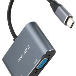 Conversor USB-C - HDMI + VGA Compat?vel c/ Thunderbolt 3 (Cinzento) - NANOCABLE