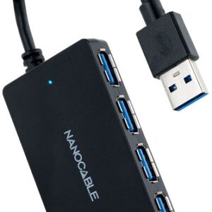 HUB USB 3.0 4 Portas USB-A (Preto) - Nanocable