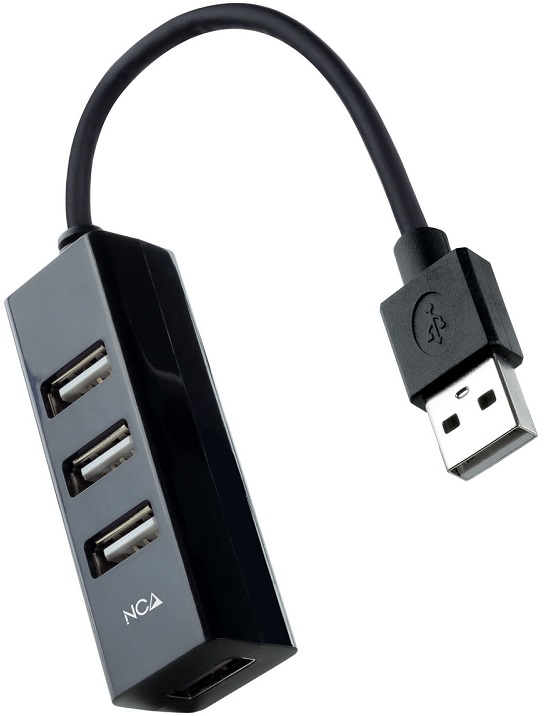HUB USB 2.0 4 Portas USB-A (Preto) - Nanocable
