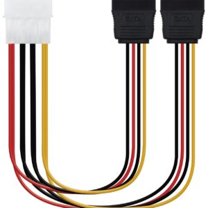 Cabo de Alimentação Interno MOLEX 4pin/M-2xSATA/F (20cm) - Nanocable