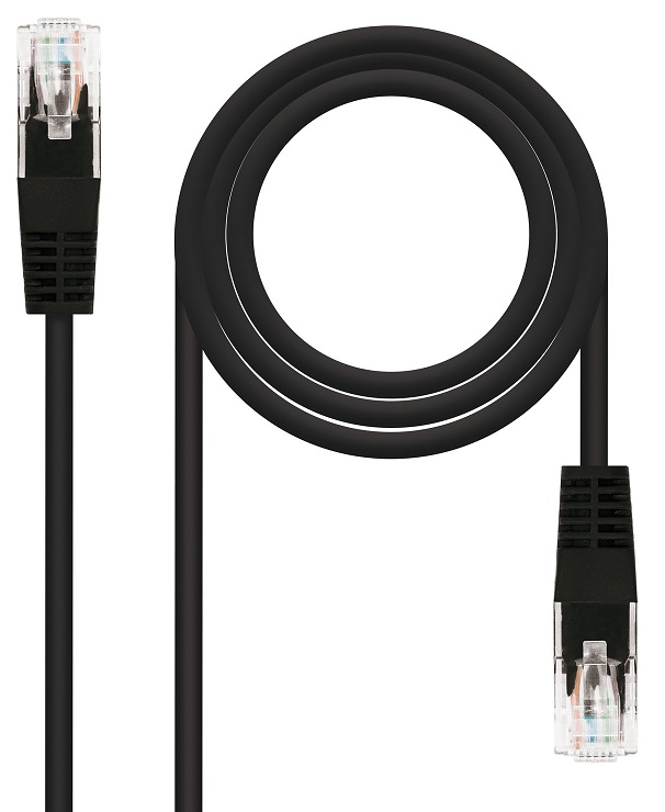 Cabo de Rede RJ45 Cat5e U/UTP Preto (5 mts) - Nanocable