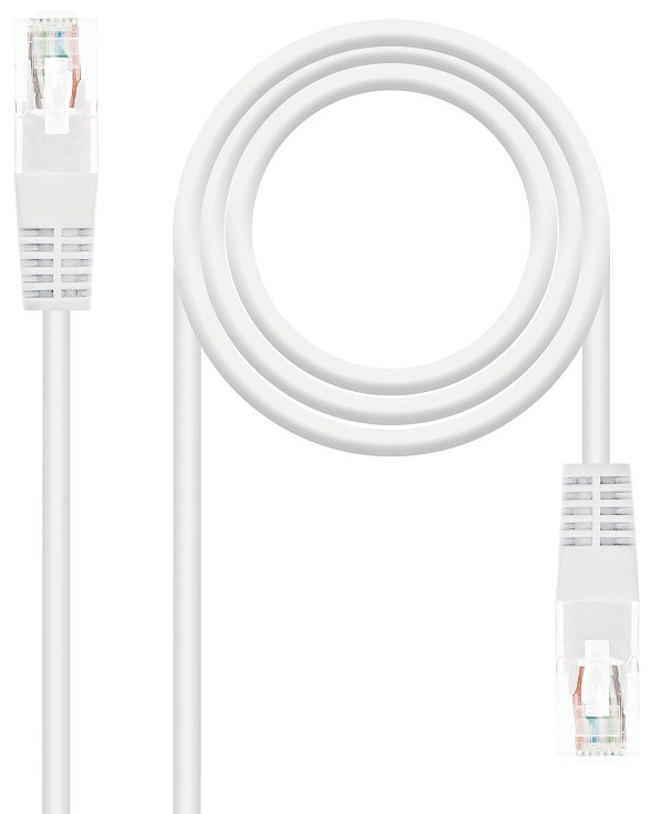 Cabo de Rede RJ45 Cat5e UTP Branco (5 mts) - Nanocable