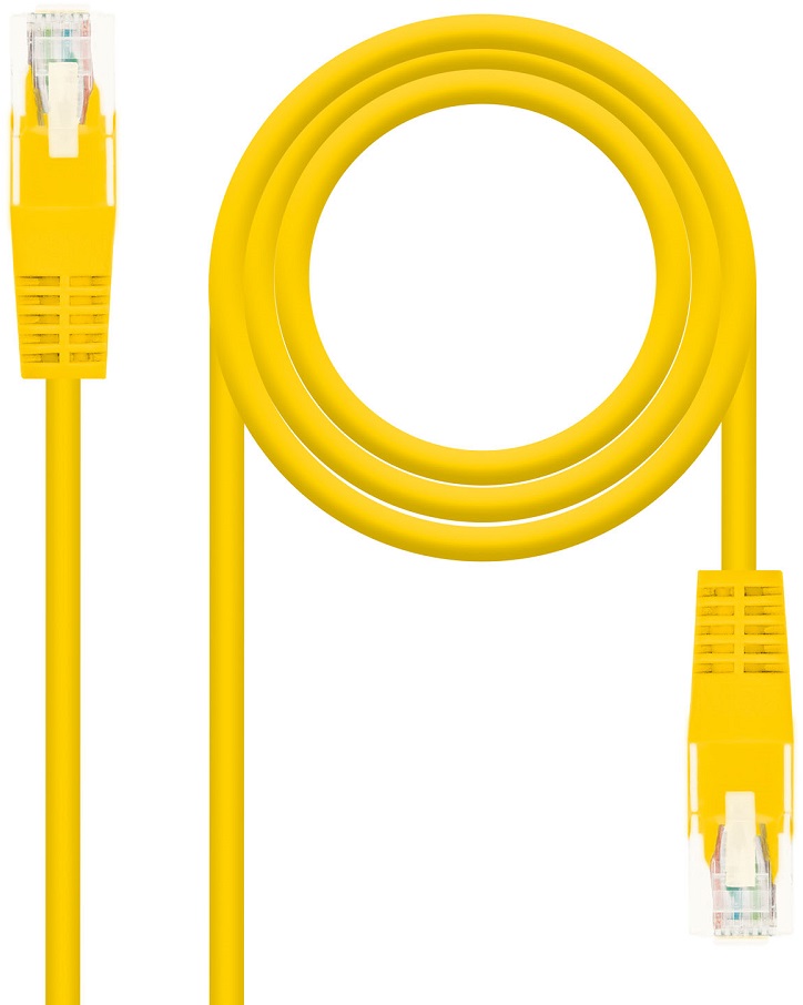 Cabo de Rede RJ45 Cat6 UTP AWG24 Amarelo (25cm) - Nanocable