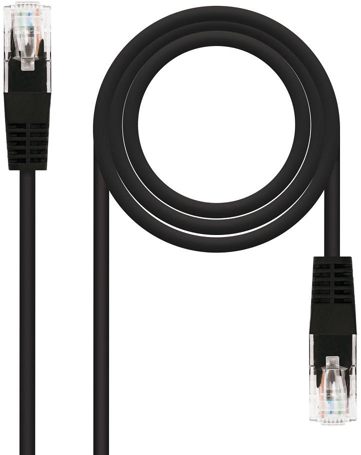 Cabo de Rede RJ45 Cat6 UTP AWG24 Preto (30cm) - Nanocable