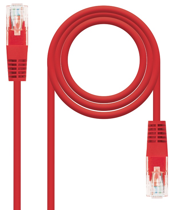 Cabo de Rede RJ45 CAT6e U/UTP Vermelho (50cm) - Nanocable