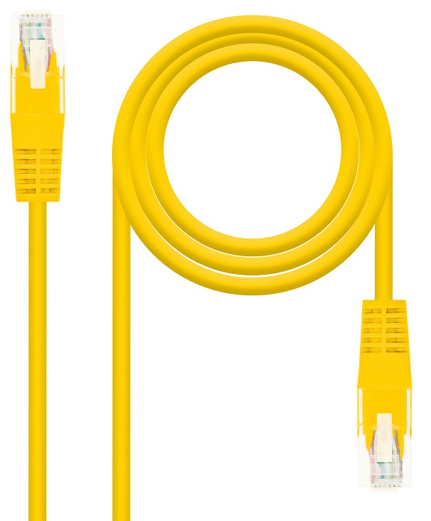 Cabo de Rede RJ45 Cat6e U/UTP Amarelo (50cm) - Nanocable