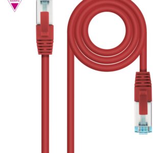 Cabo de Rede RJ45 Cat7 S-FTP AWG26 Vermelho (25cm) - Nanocable