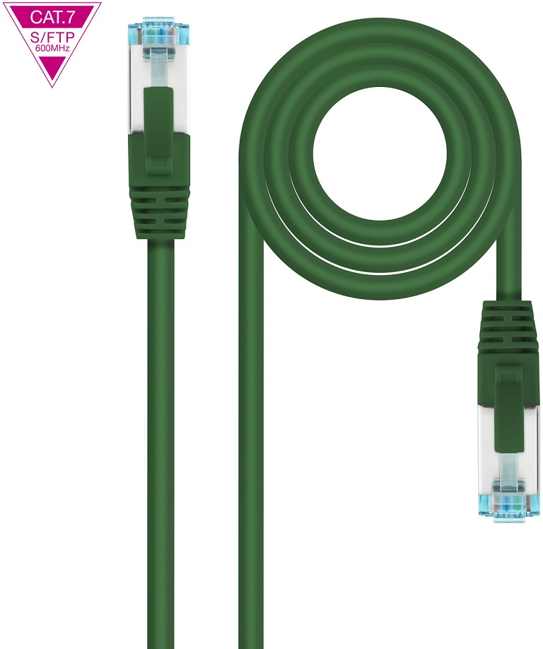 Cabo de Rede RJ45 Cat7 S-FTP AWG26 Verde (2 mts) - Nanocable