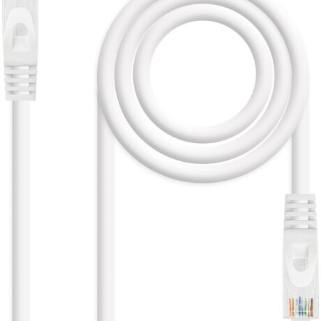 Cabo de Rede RJ45 Cat6A UTP AWG26 Branco (25 cm) - Nanocable