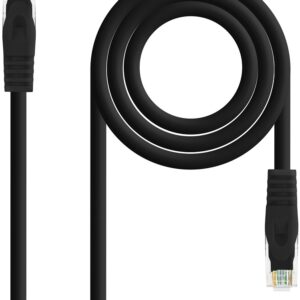 Cabo de Rede RJ45 Cat6A UTP AWG26 Preto (30 cm) - Nanocable
