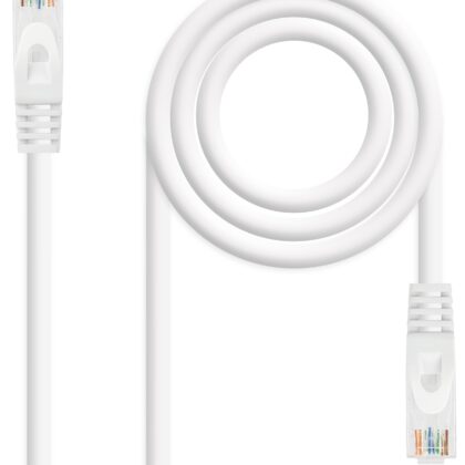 Cabo de Rede RJ45 Cat6a U/UTP (UTP) Branco (0.3m) - NANOCABLE