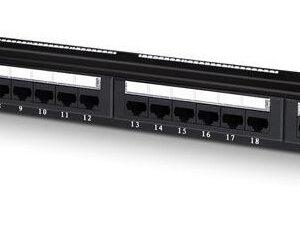 Patch Panel Cat.6 UTP 24 Portas p/ Rack19 (Preto) - Nanocable