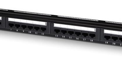 Patch Panel Cat.6 UTP 24 Portas p/ Rack19 (Preto) - Nanocable