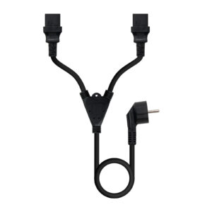 Cabo de Alimentação Tripolar 2 x C13 - CEE 7/7 Preto (1.8m) - NANOCABLE