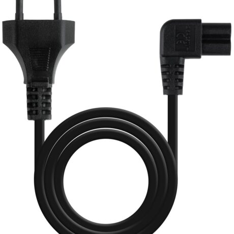 Cabo de Alimentação Angular CEE7/16 Macho - Acoplador C7 Fêmea Preto (3 metros) - NANOCABLE