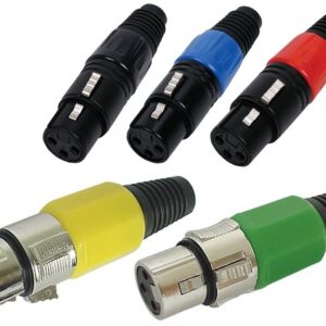 Ficha Canon Metálica 3 Pinos Fêmea (Coloridas)