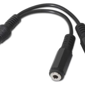 Cabo Spliter Stereo Jack 3,5mm Macho - 2x Jack 3.5mm Fêmea (15cm) - Nanocable
