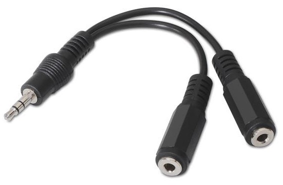 Cabo Spliter Stereo Jack 3,5mm Macho - 2x Jack 3.5mm Fêmea (15cm) - Nanocable