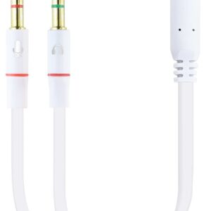Cabo de Áudio 2 x 3.5mm - 3.5mm (0.2m) Branco - NANOCABLE