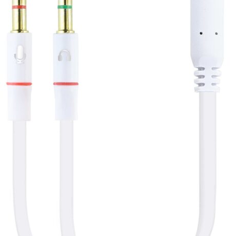 Cabo de Áudio 2 x 3.5mm - 3.5mm (0.2m) Branco - NANOCABLE